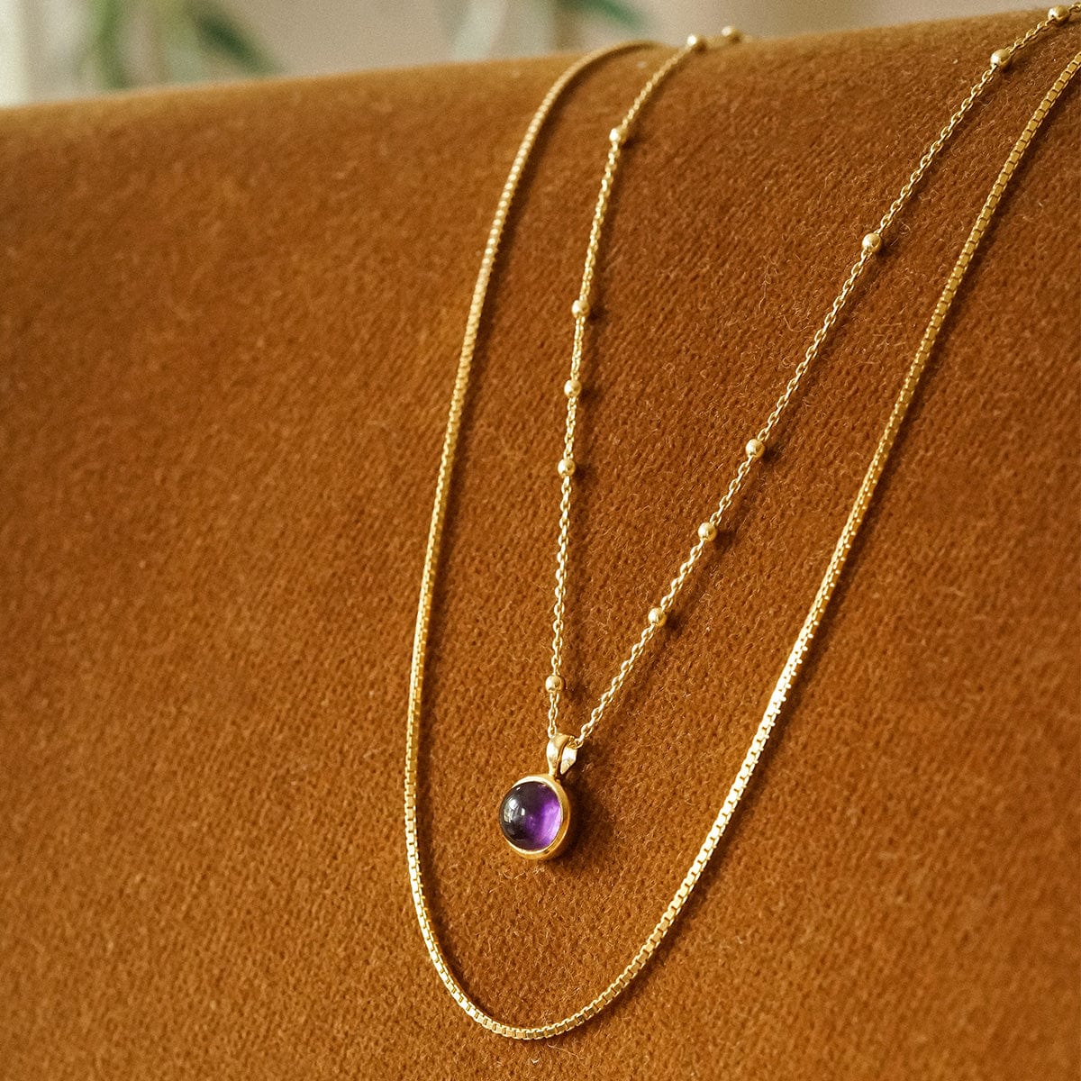 Box Layering Chain Necklace 18ct Gold Plate