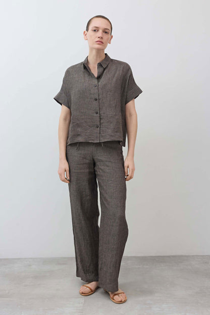 Pull-On Wide Leg Linen Pants