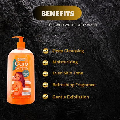 Caro White Lightening Body Wash with Carrot oil 500 ML (2 pack)