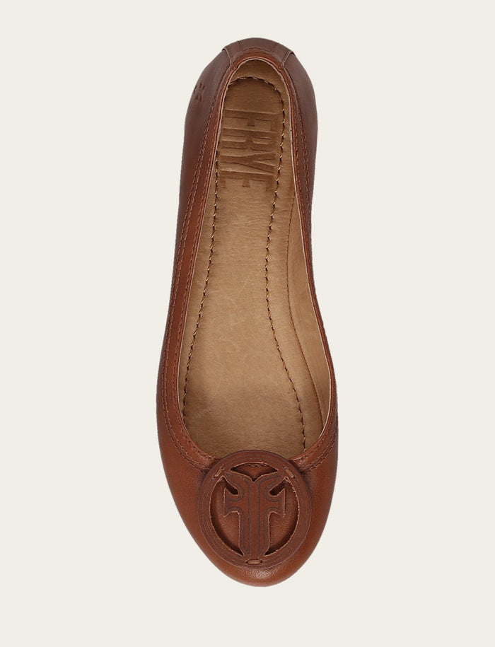 Carson Logo Ballet - Cinnamon - Top Down