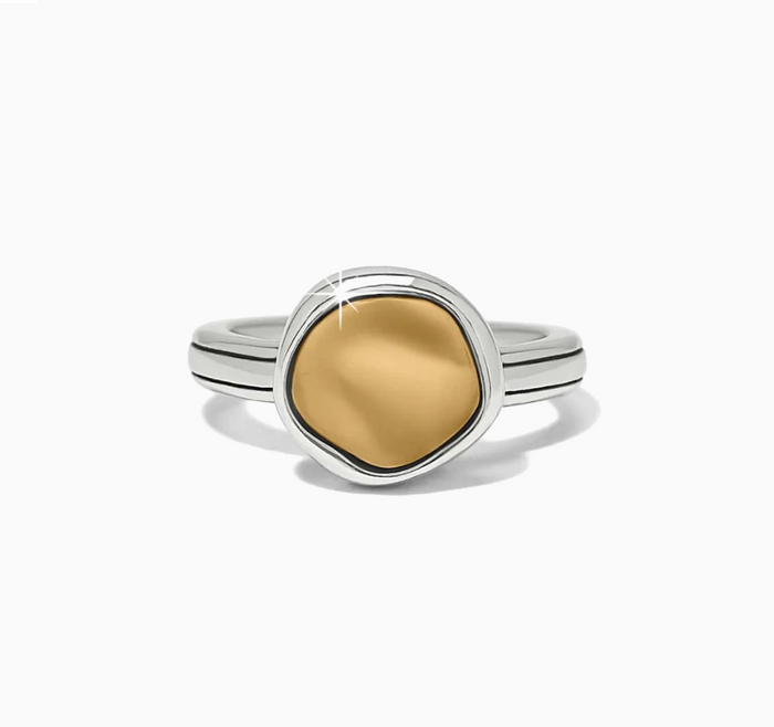 Cascade Round Ring Silver Gold Size 8