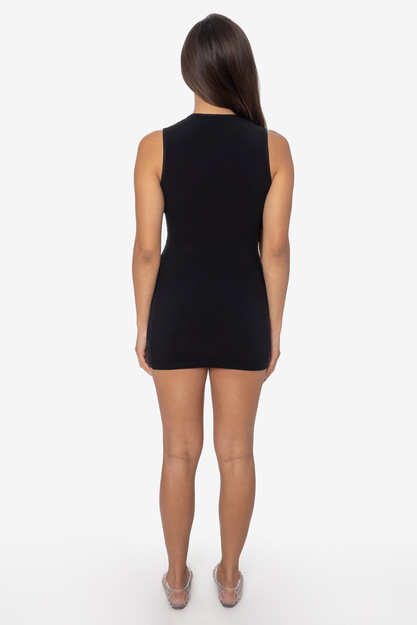 CC3665X - Cheese Cloth Sleeveless Crewneck Mini Dress