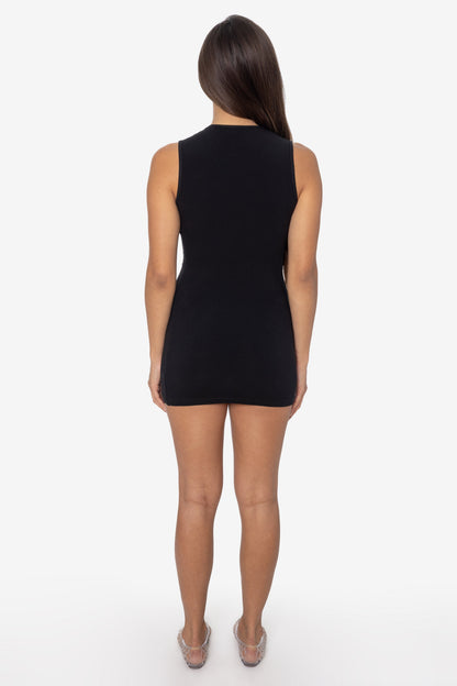 CC3665X - Cheese Cloth Sleeveless Crewneck Mini Dress