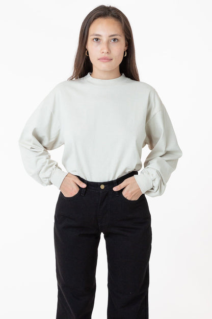1406GD Unisex - Long Sleeve Garment Dye Mockneck T-Shirt