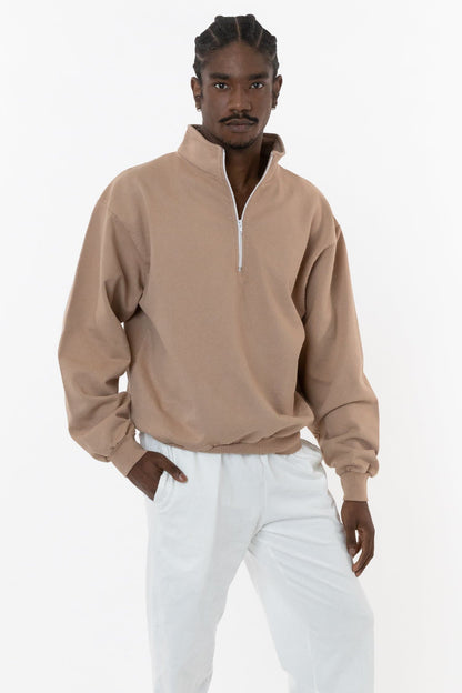 CF408GD - 10 oz. Garment Dye Cotton Fleece Half Zip Pullover