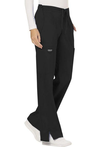 Cherokee Womens Mid Rise Moderate Flare Drawstring Pant - scrubz.com
