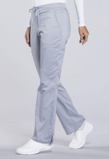 Cherokee Womens Mid Rise Moderate Flare Drawstring Pant - scrubz.com