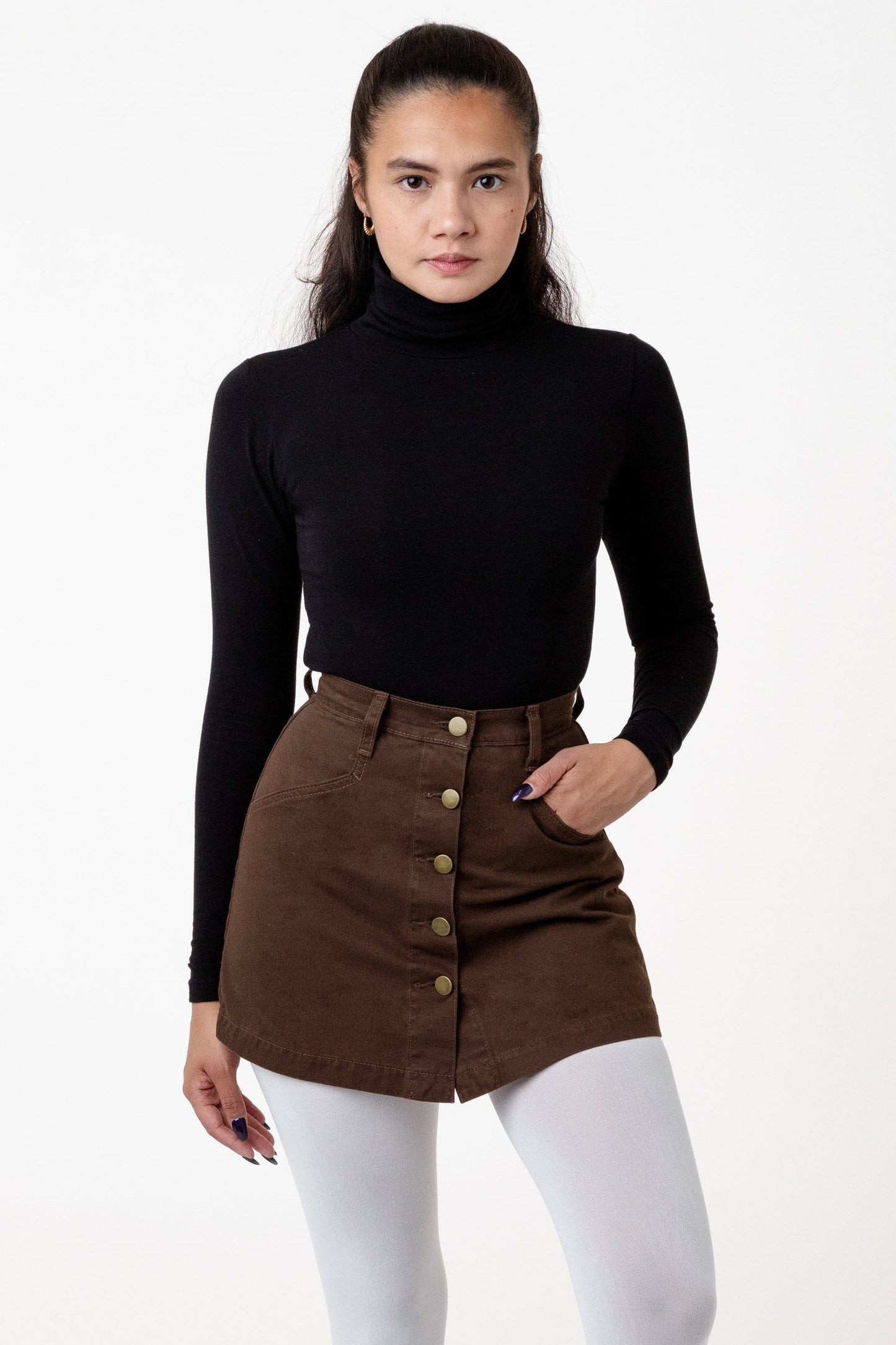 RCT380 - Cotton Twill Button-Front Skort