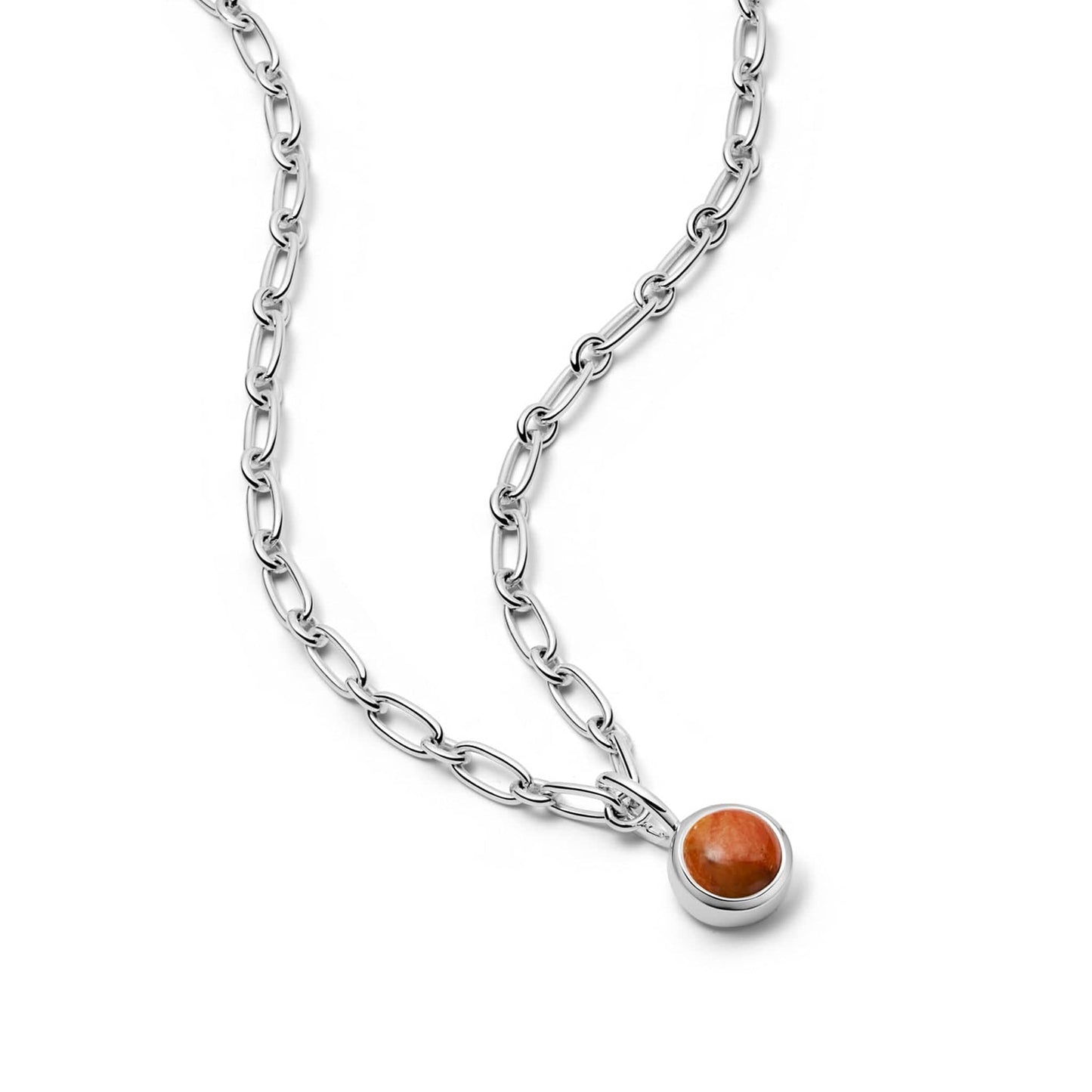 Chunky Healing Stone Necklace Sterling Silver