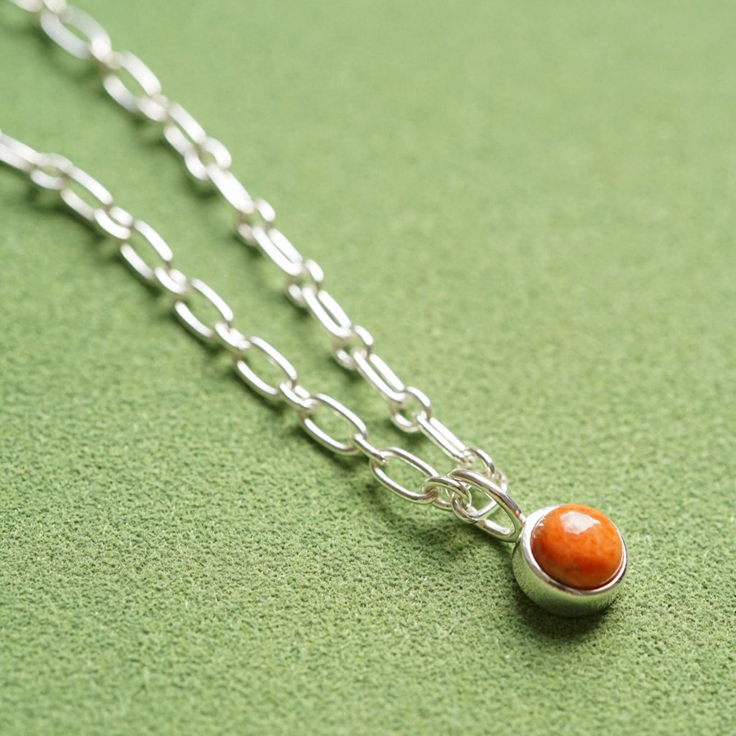 Chunky Healing Stone Necklace Sterling Silver