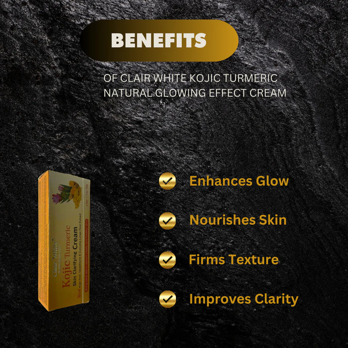 Clair White Kojic Turmeric Natural Glowing Effect Cream 1.7 oz