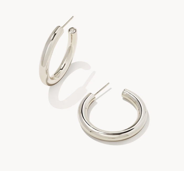 Colette Hoop Earring Rhodium Metal