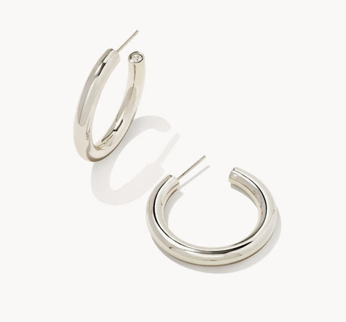 Colette Hoop Earring Rhodium Metal