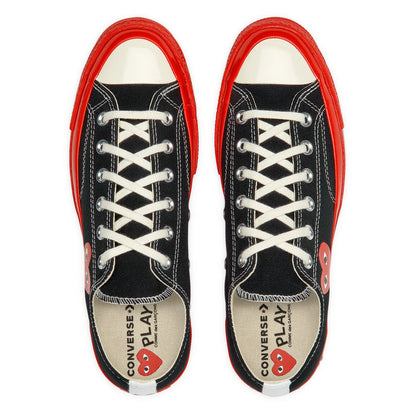 CONVERSE X COMME DES GARCONS PLAY Red Sole Chuck 70 Low Top - Black AZ-K123-001-1