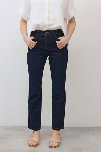 The Petite Crop Mid-Rise Straight Jeans