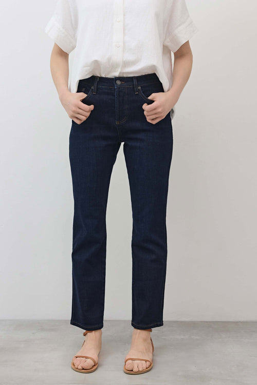 The Petite Crop Mid-Rise Straight Jeans