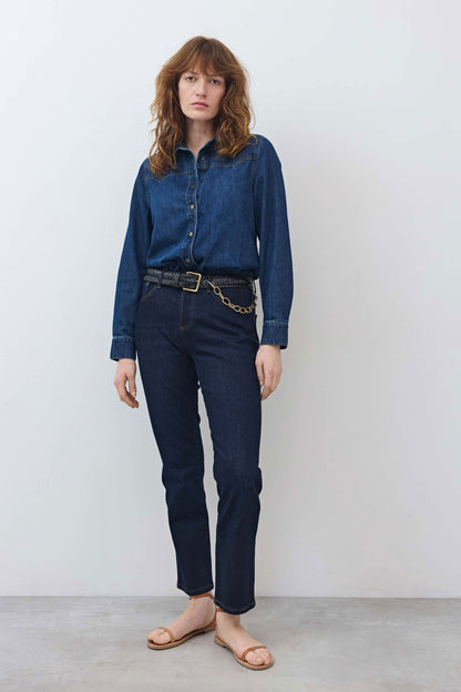 The Crop Mid-Rise Straight Jeans