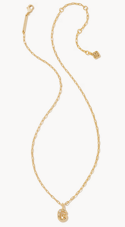 Crystal Gold Metal Pendant Necklace LETTER G