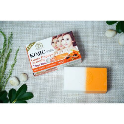 D-ne NANO KOJIC WHITE #450 Super X2 Gluta Tomato Papaya Arbutin Soap 5.3oz / 160gr Nano Extra White