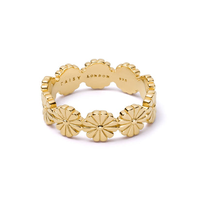 Daisy Bloom Crown Band Ring 18ct Gold Plate
