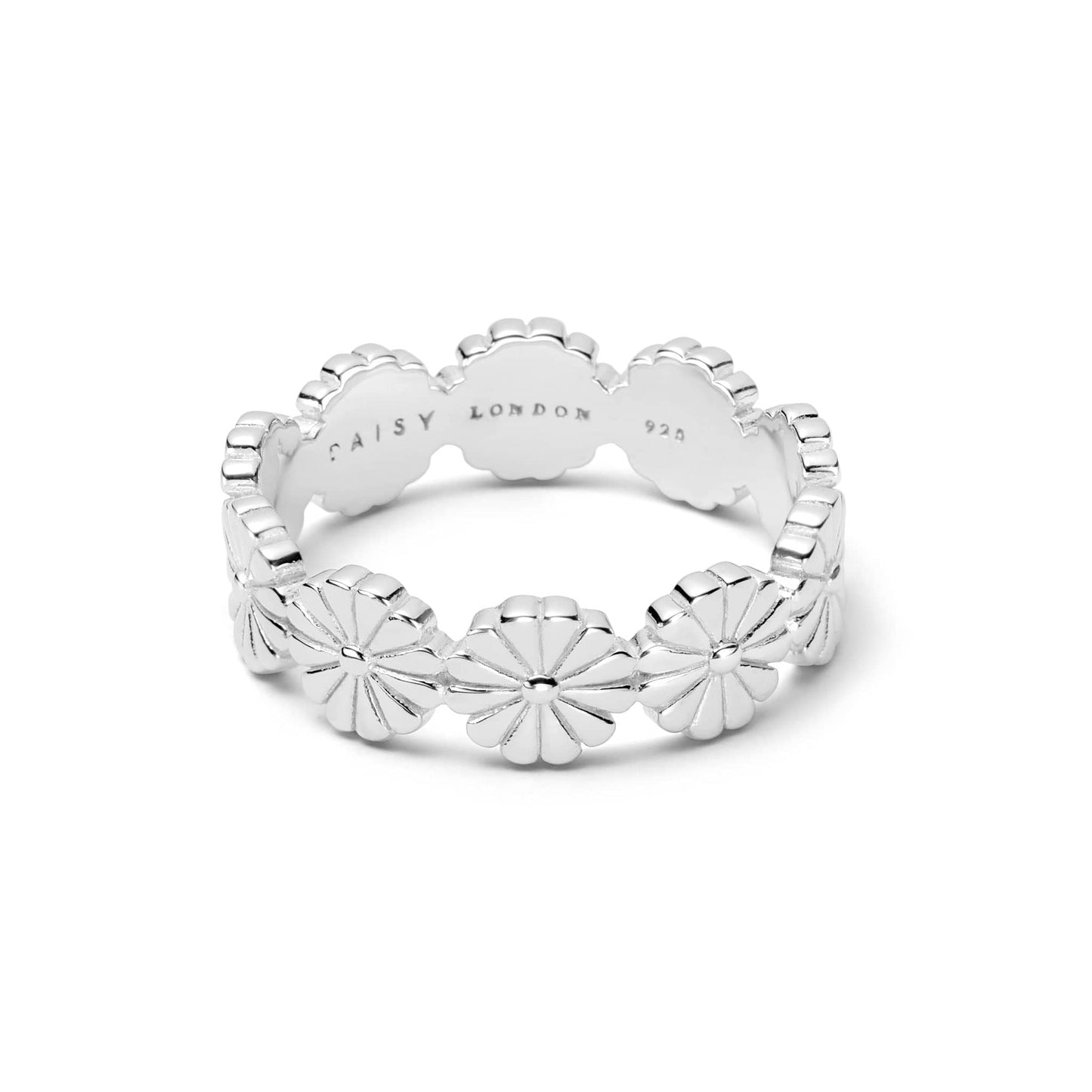 Daisy Bloom Crown Band Ring Sterling Silver