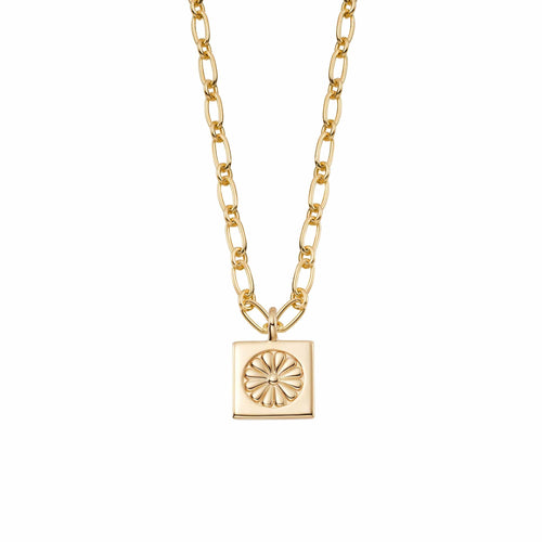 Daisy Bloom Medallion Necklace 18ct Gold Plate