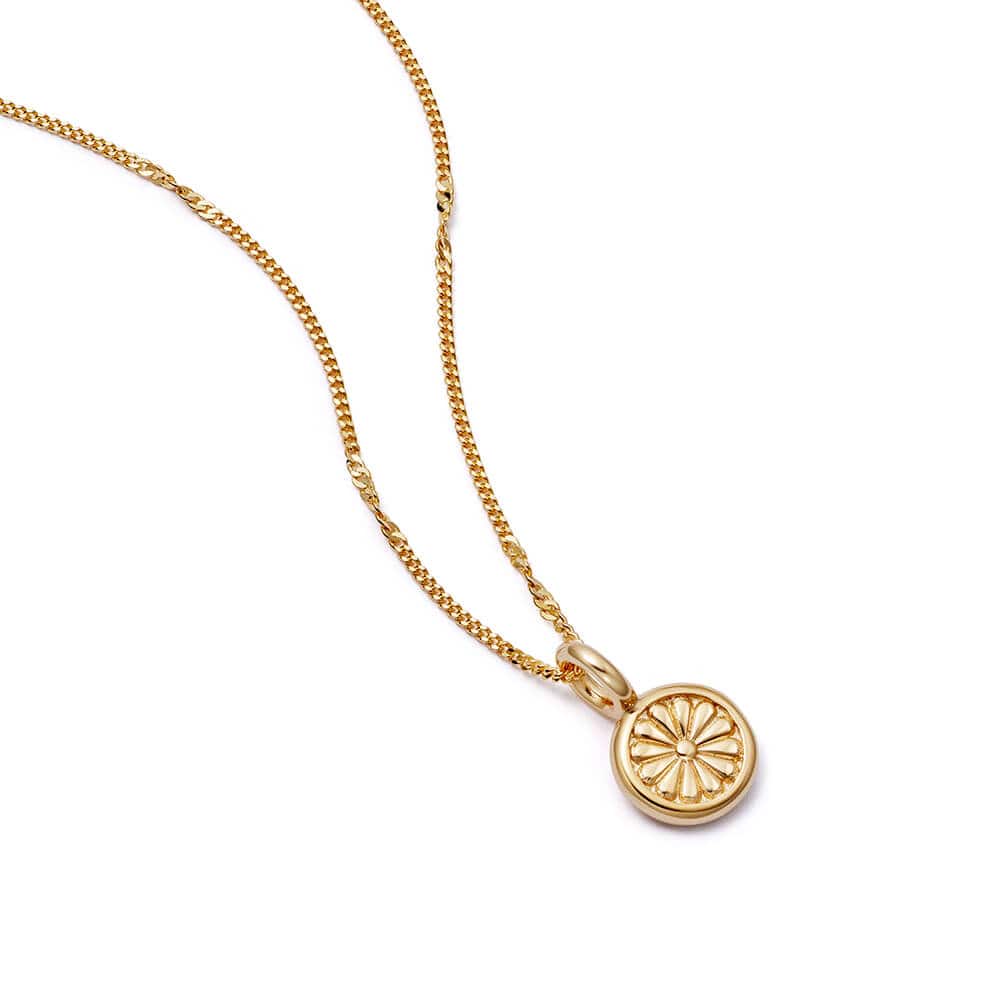 Daisy Bloom Mini Pendant Necklace 18ct Gold Plate
