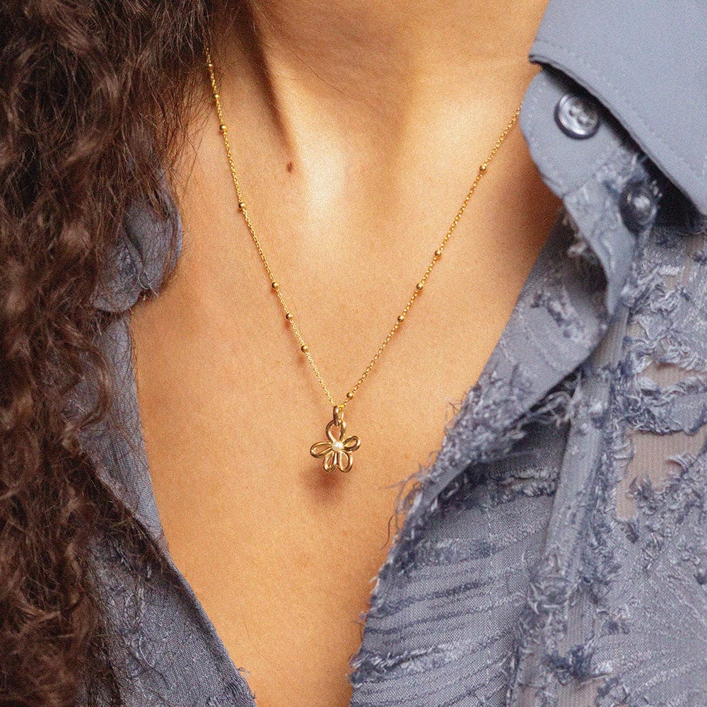 Daisy Bow Layering Set 18ct Gold Plate