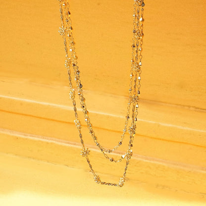 Daisy Chain Twist Necklace 18ct Gold Plate