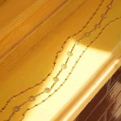 Daisy Chain Twist Necklace 18ct Gold Plate