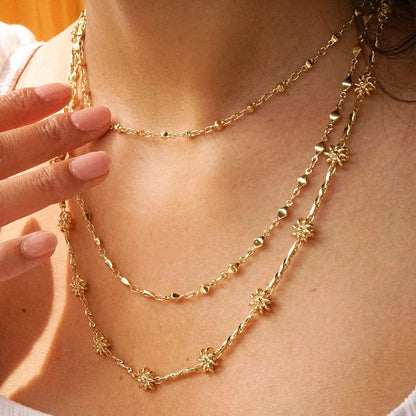 Daisy Chain Twist Necklace 18ct Gold Plate