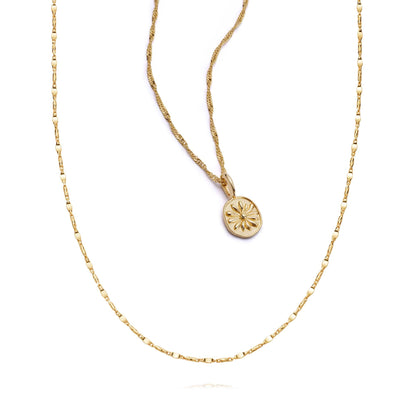 Daisy Twist Necklace Layering Set 18ct Gold Plate