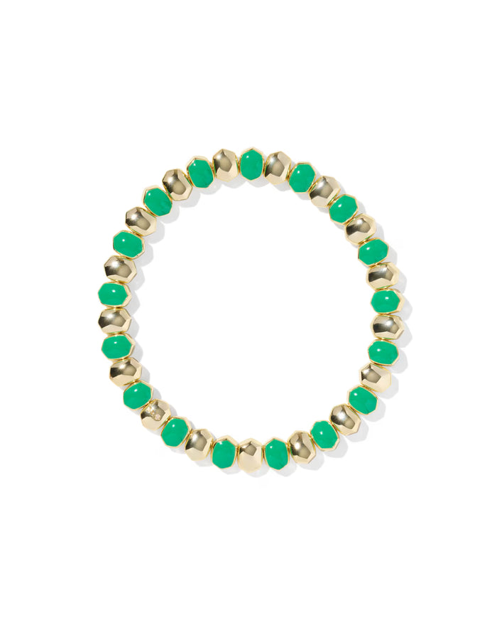Daphne Stretch Bracelet Gold Green Enamel
