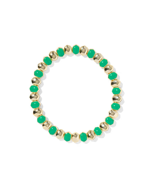 Daphne Stretch Bracelet Gold Green Enamel