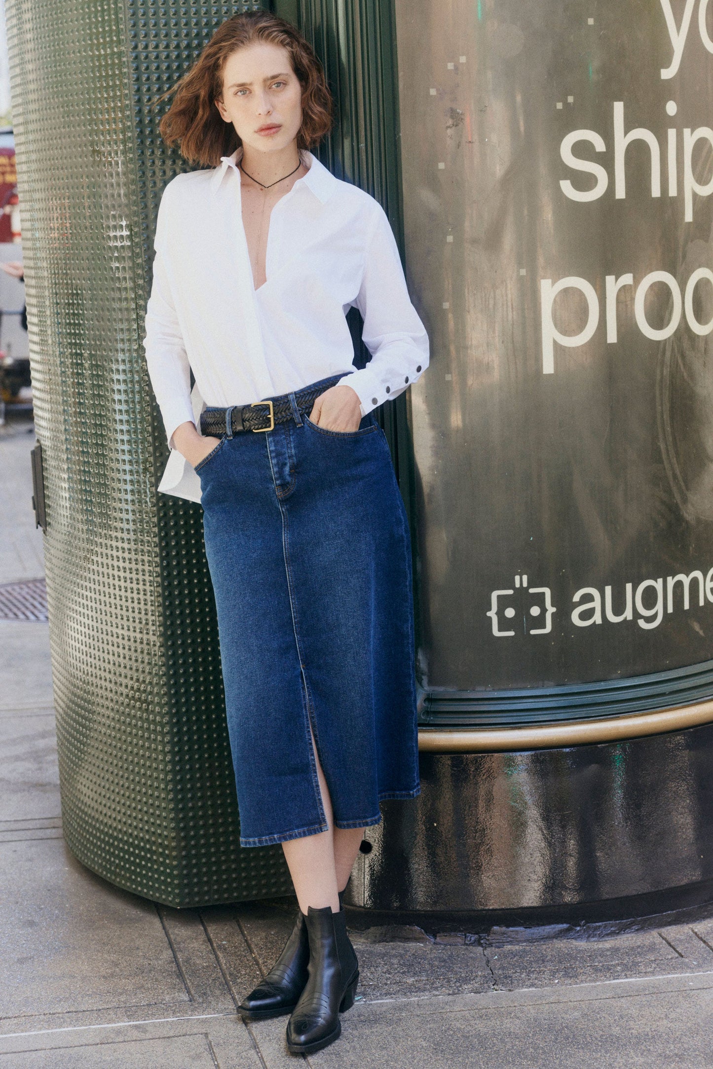 The Iconic Denim Midi Skirt