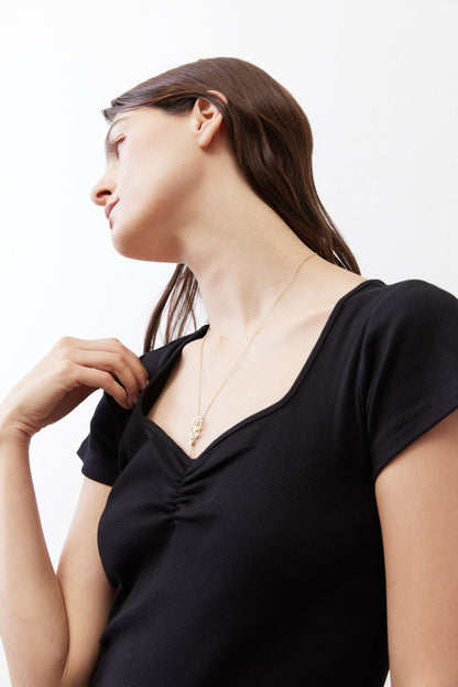 Dipped Square Neck Top