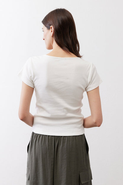 Dipped Square Neck Top