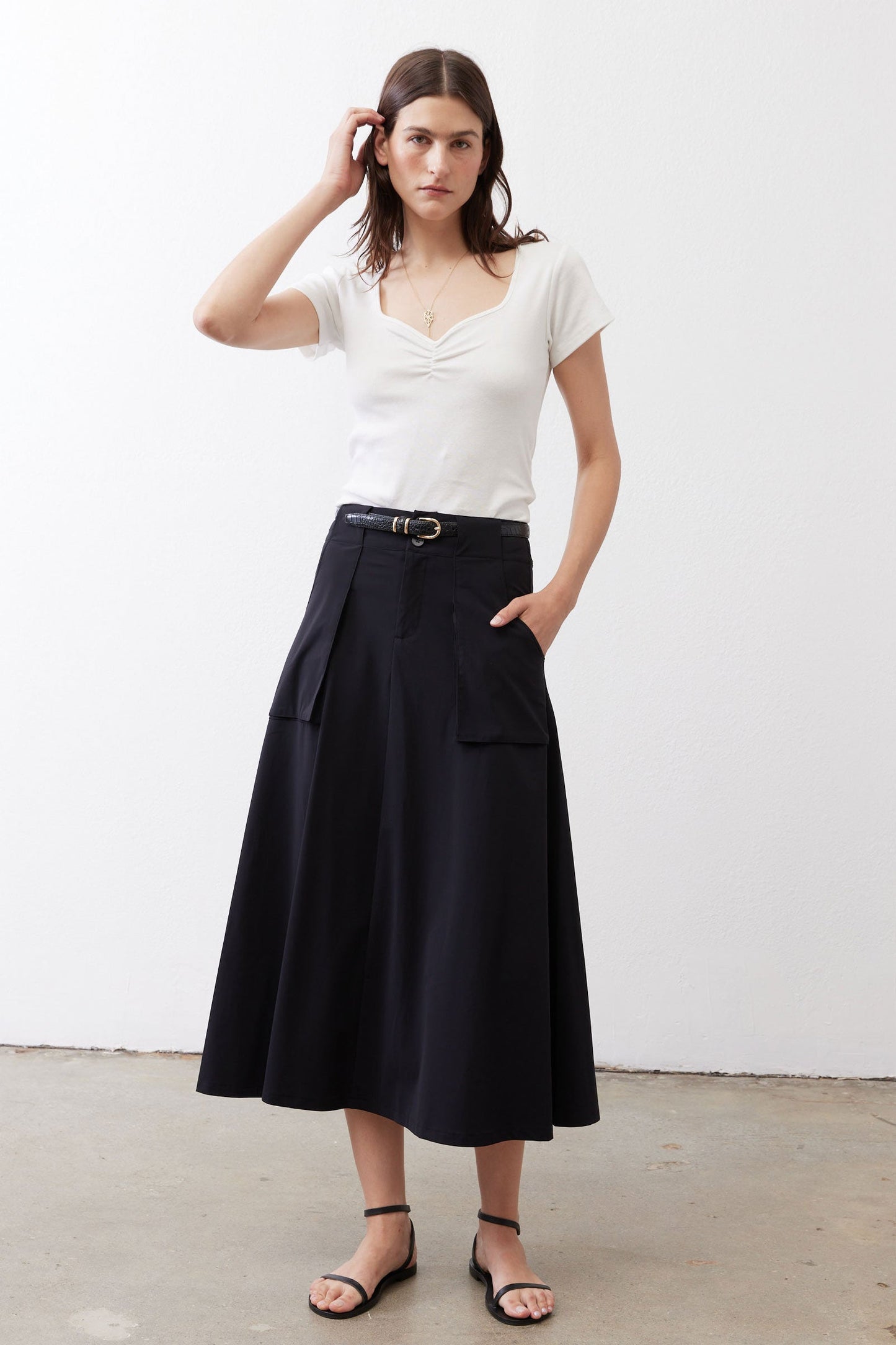 Dipped Square Neck Top