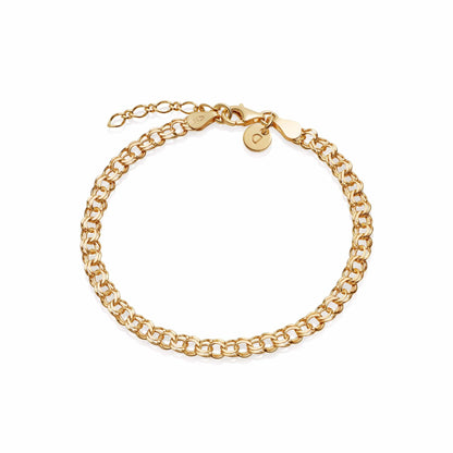 Double Curb Chain Bracelet 18ct Gold Plate
