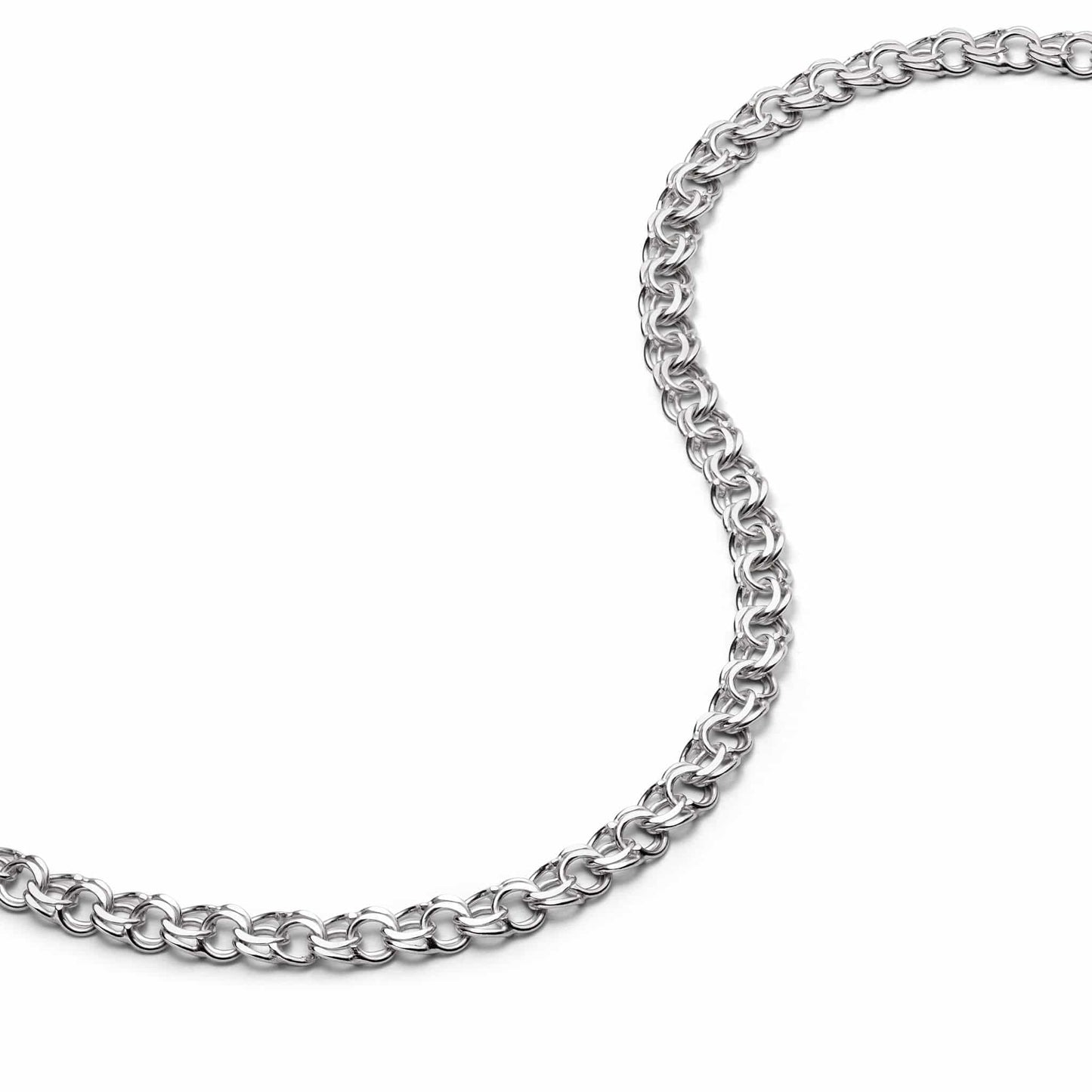 Double Curb Chain Bracelet Sterling Silver