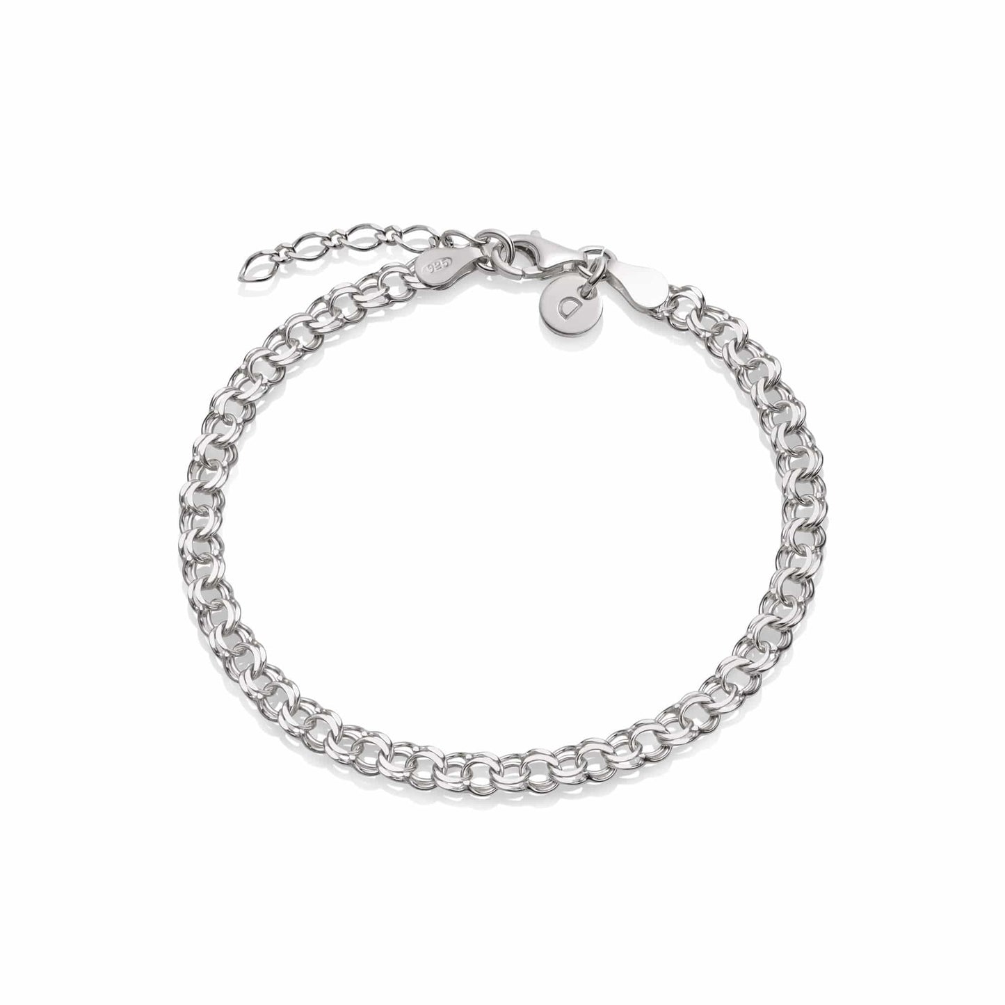 Double Curb Chain Bracelet Sterling Silver