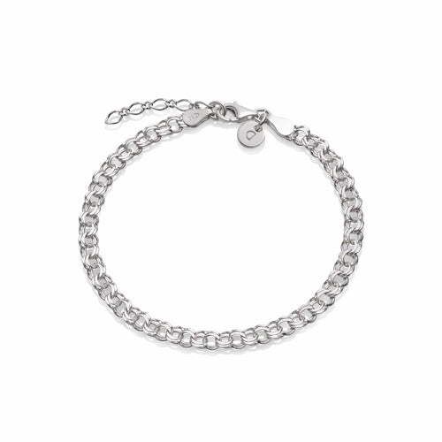 Double Curb Chain Bracelet Sterling Silver