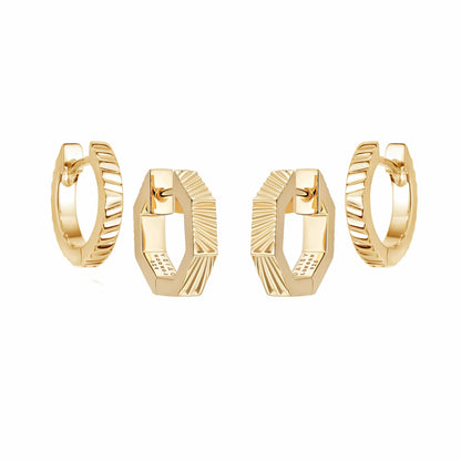 Estée Lalonde Double Huggie Earring Stack 18ct Gold Plate