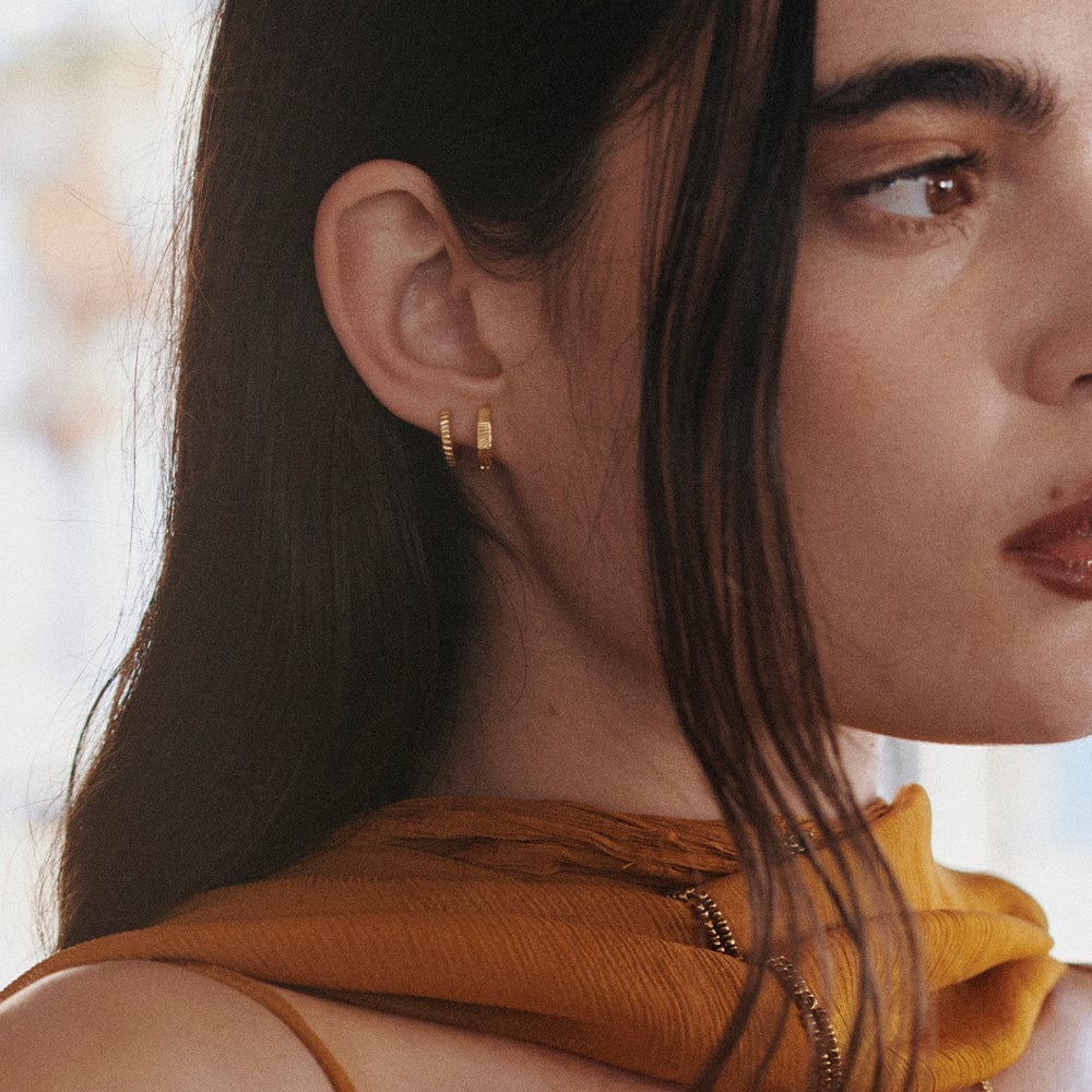 Estée Lalonde Double Huggie Earring Stack 18ct Gold Plate