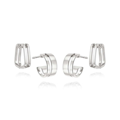 Double Trouble Huggie Earring Stack