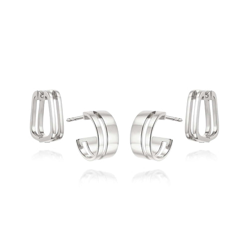 Double Trouble Huggie Earring Stack