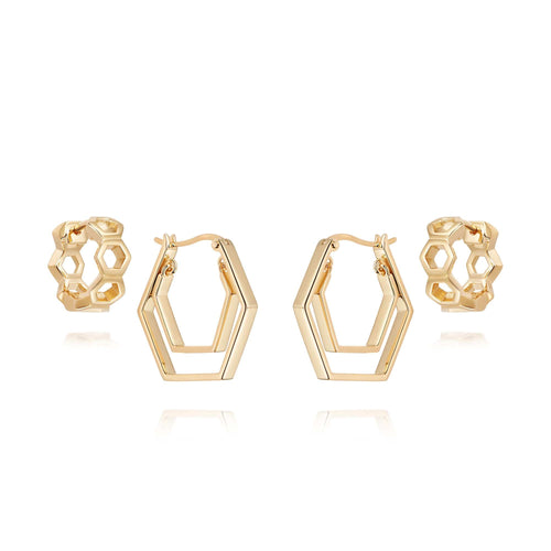 Dynamic Duo Huggie Earring Stack