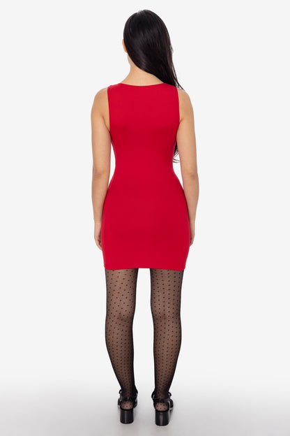 PON3657 - Ponte Sleeveless Crossfront V-neck Tank Dress