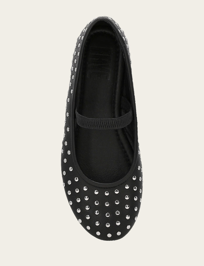Emma Studded Mary Jane - Black - Top Down