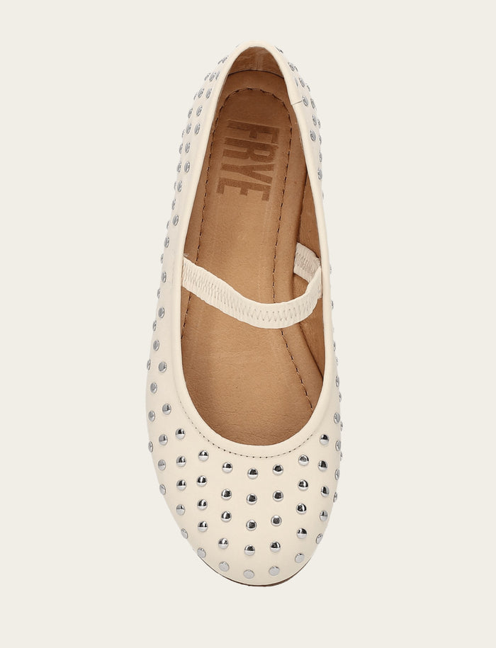 Emma Studded Mary Jane - Ecru - Top Down